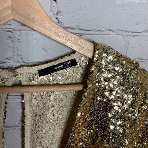 TFNC London Gold Sequin Dress - Picture 3 of 5